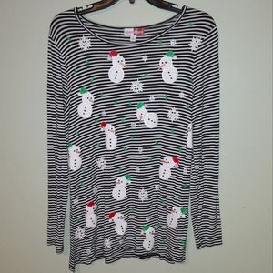 Ladies Snowman Christmas blouse